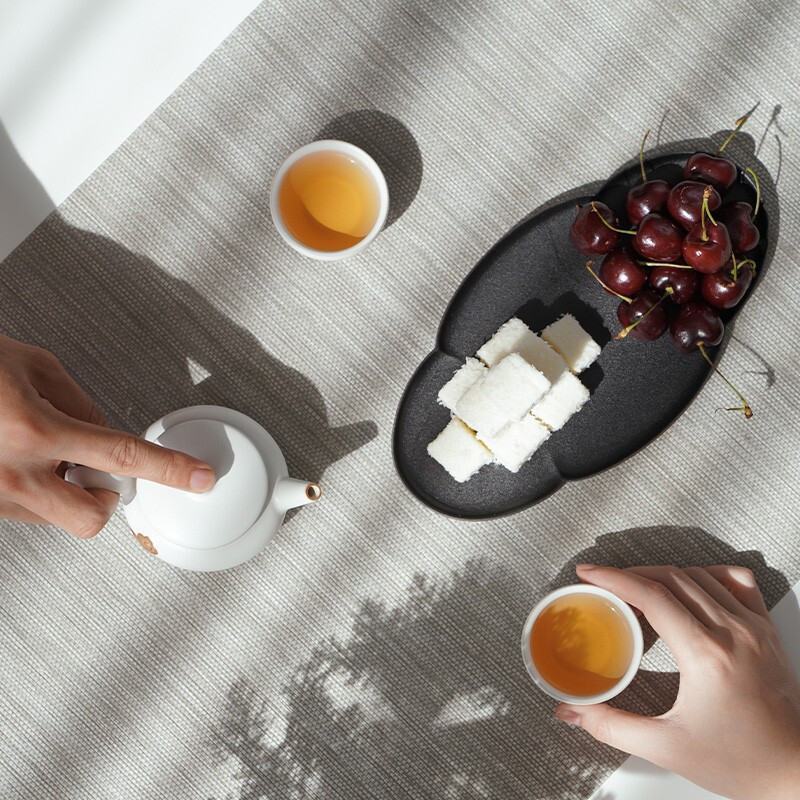 万仟堂(EDENUS) 云起 随手礼茶具羊脂白釉(一壶两杯一茶盘)高清大图