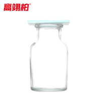 高翊柏 33010738 玻璃集气瓶 125ml+5*5cm毛玻璃片 气体收集瓶实验室洗气瓶 10个装