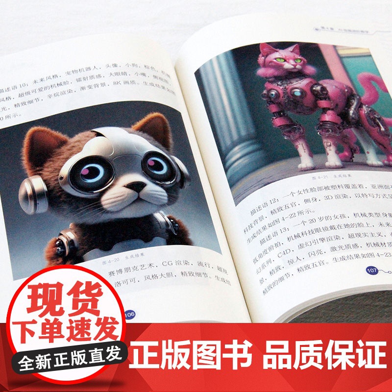 [正版]零基础玩转AI绘画彩图版ai绘画教程生图人工智能软件人工智能绘画书籍代出图mj关键词照片合成入门教程绘画入门自学高清大图