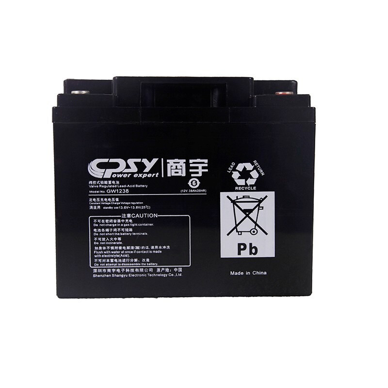 商宇 ups不间断电源GW1238AH 应急蓄电稳压停电备用电池12V38AH