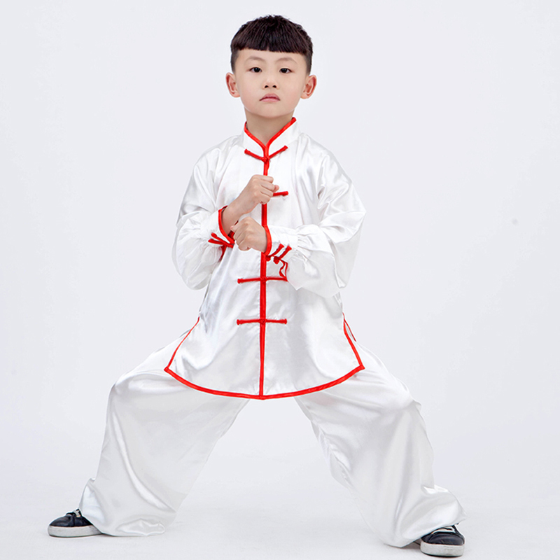 闪电客儿童太极服南韩丝太极练功服套装青少年武术表演服春秋功夫装