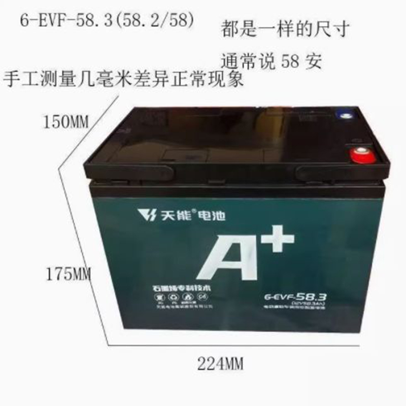 电瓶车电池 6-EVF-58A 12V58.2AH 单位:个 货期15天