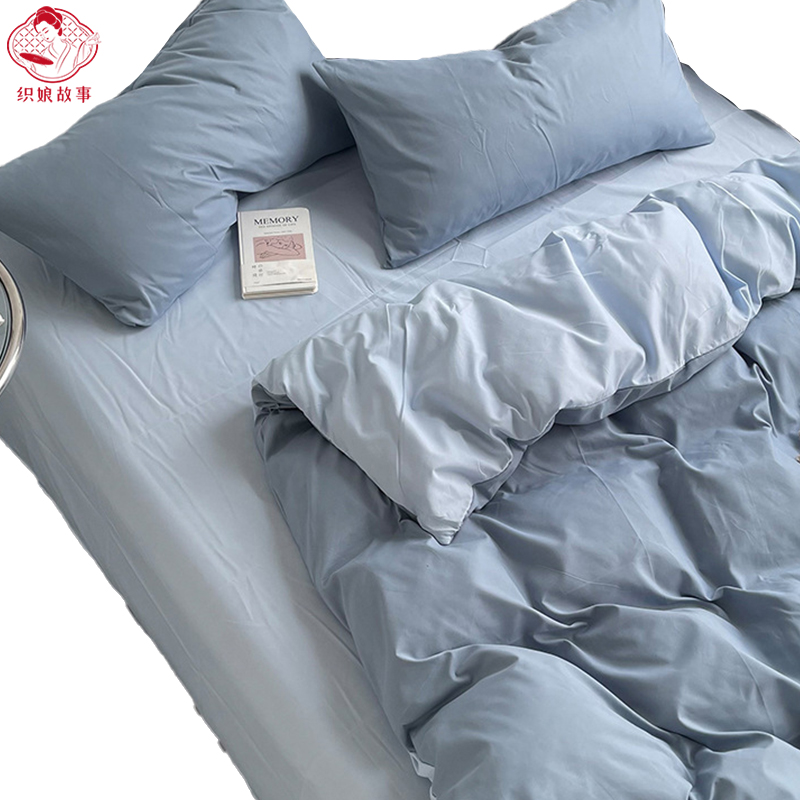 织娘故事 三件套 清新简约水洗棉 1.2米床/套高清大图
