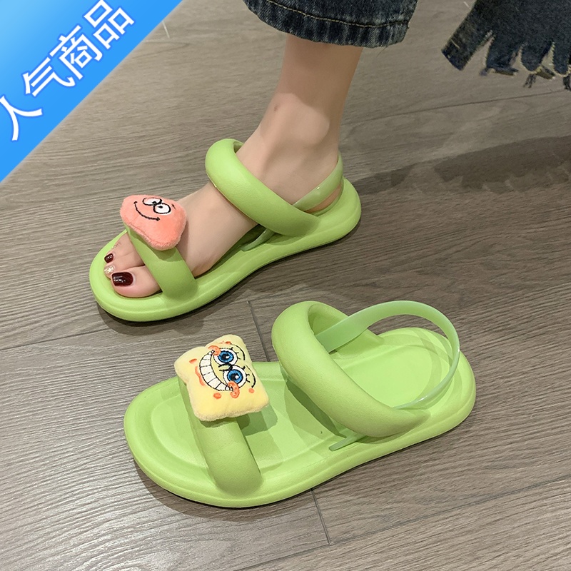 SUNTEK凉鞋女夏季百搭2023年新款卡通仙女风配裙子法式罗马凉鞋厚底高清大图