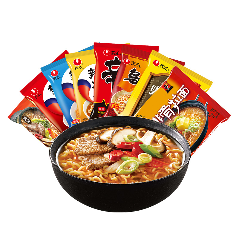 农心辣白菜辛拉面 经典八连包辛拉面组合 方便面 速食 韩式拉面