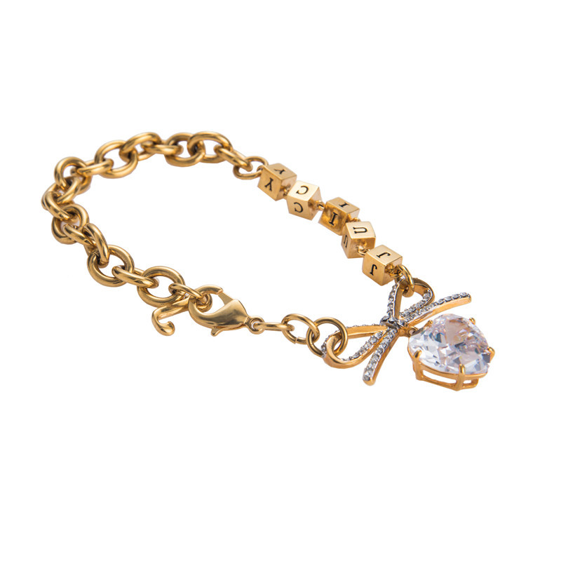 juicycouture橘滋中国风蝴蝶结水晶女士爱心手链送恋人其他11