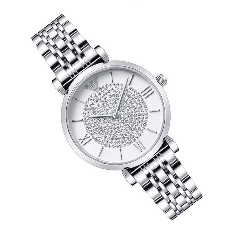 阿玛尼(EMPORIO ARMANI)女士满天星手表 欧美品牌时尚石英表女 AR1925