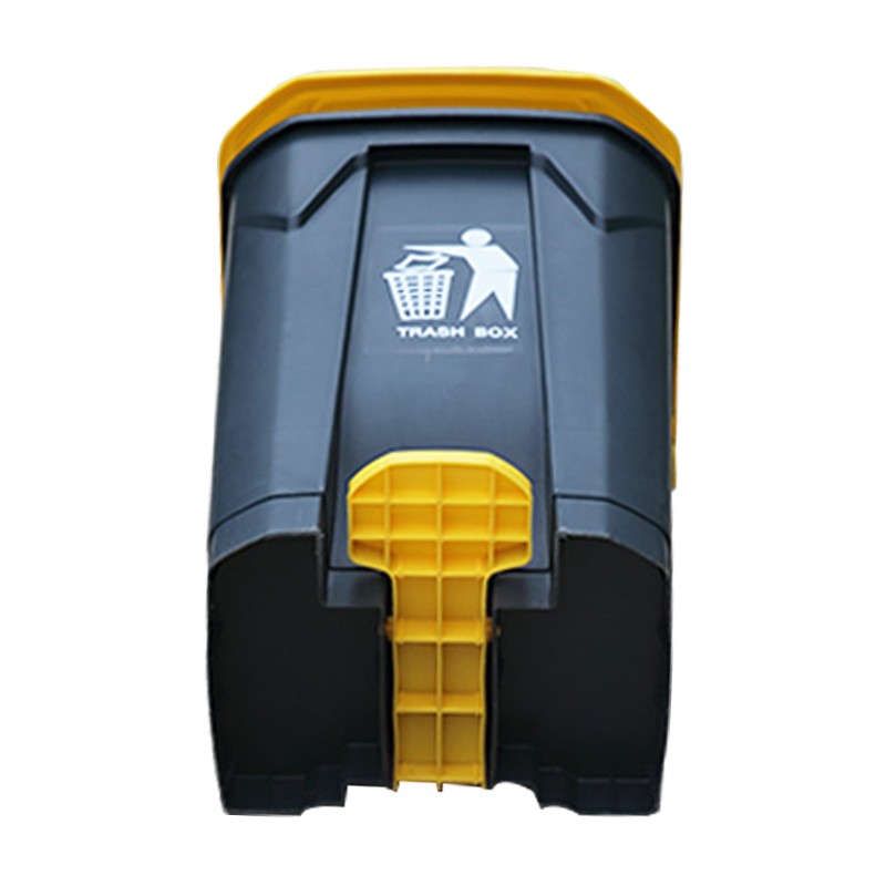 豫众诺 脚踏垃圾桶 50L灰桶黄盖 个高清大图