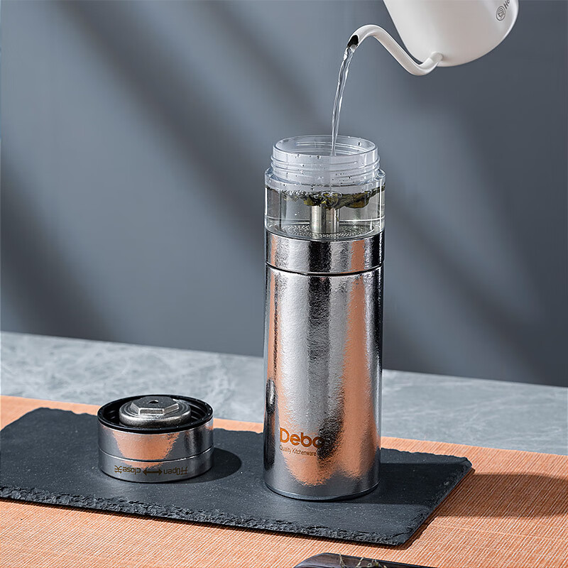 德铂(Debo) DEP-DS453 柯曼纯钛泡茶杯套装(单位:个)本色 蓝色 请备注颜色高清大图