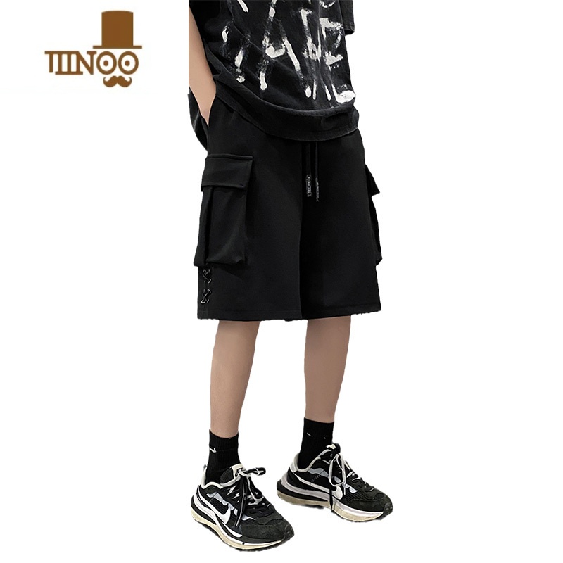 YANXU美式工装短裤男夏季潮牌痞帅炸街休闲宽松五分裤高街大码裤裤高清大图