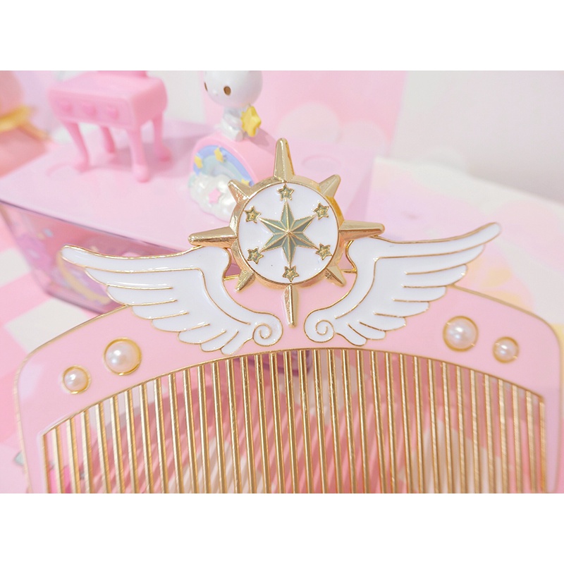 美帮汇日系少女心星星翅膀梳子女生便携包包小梳子带钻爱心软甜梳头发高清大图