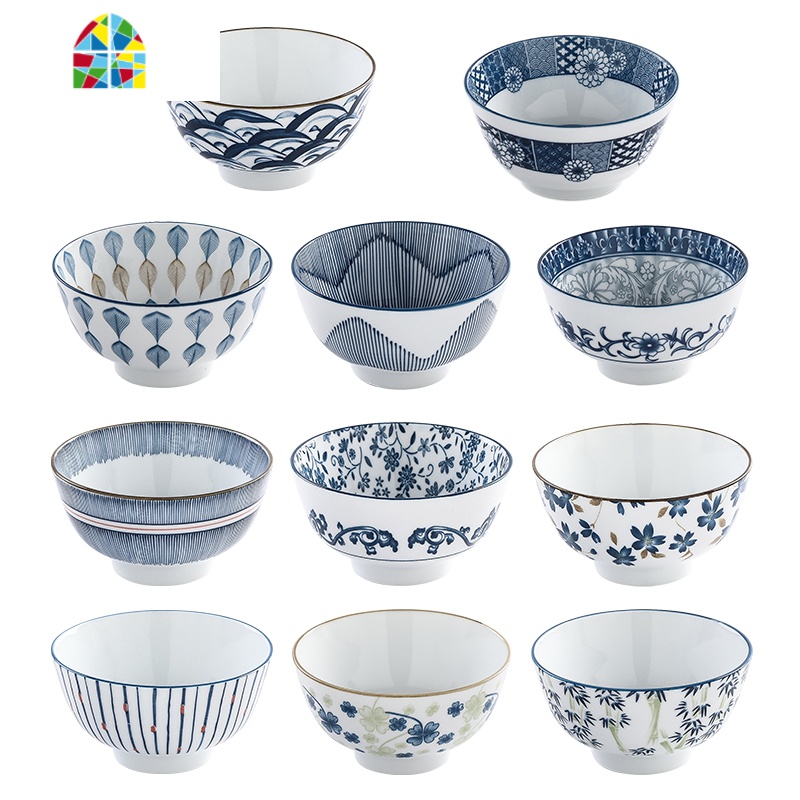 4.5英寸米饭碗景德镇餐具釉下彩陶瓷碗吃饭碗碗家用组合 FENGHOU 108款高清大图