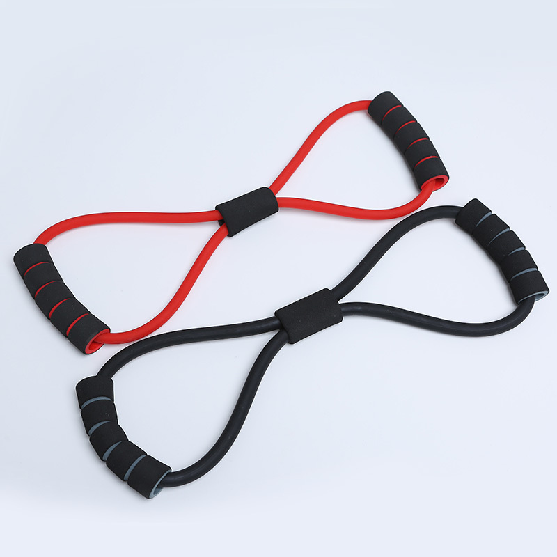 天然乳胶管超强弹力八字拉力器红色20磅(初学者女生)