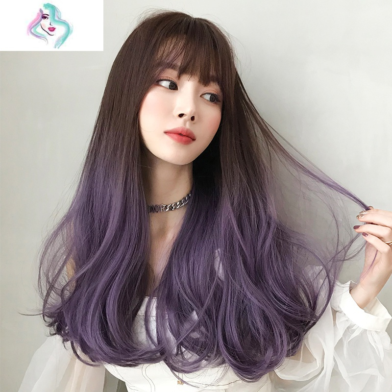 假发女长发自然渐变色长卷发网红紫色微卷lolita全头套你那么美