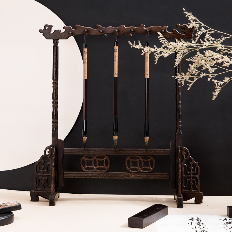 得力(deli) 狼毫毛笔套装75506(深棕色) 261mm大 256mm中 251mm小 大中小/袋
