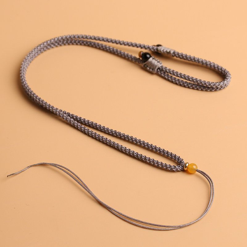 和田玉吊坠挂绳玉坠吊绳手工编织玉石项链绳佛吊坠绳子高档男女款