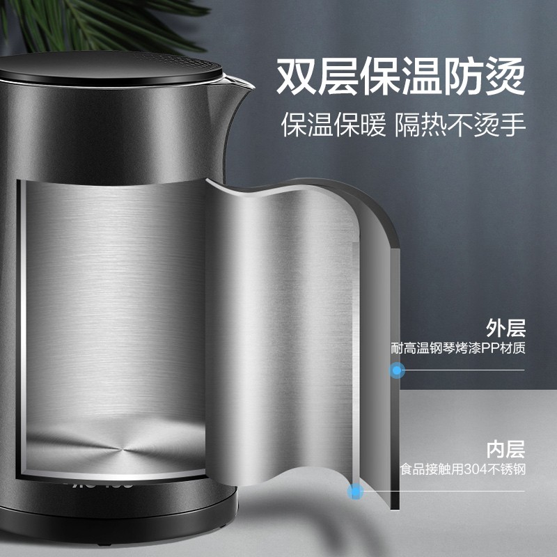 苏泊尔 1.7L容量 双层保温防烫 全钢无缝一体内胆 一键便捷开盖 电水壶SW-17SJ01高清大图