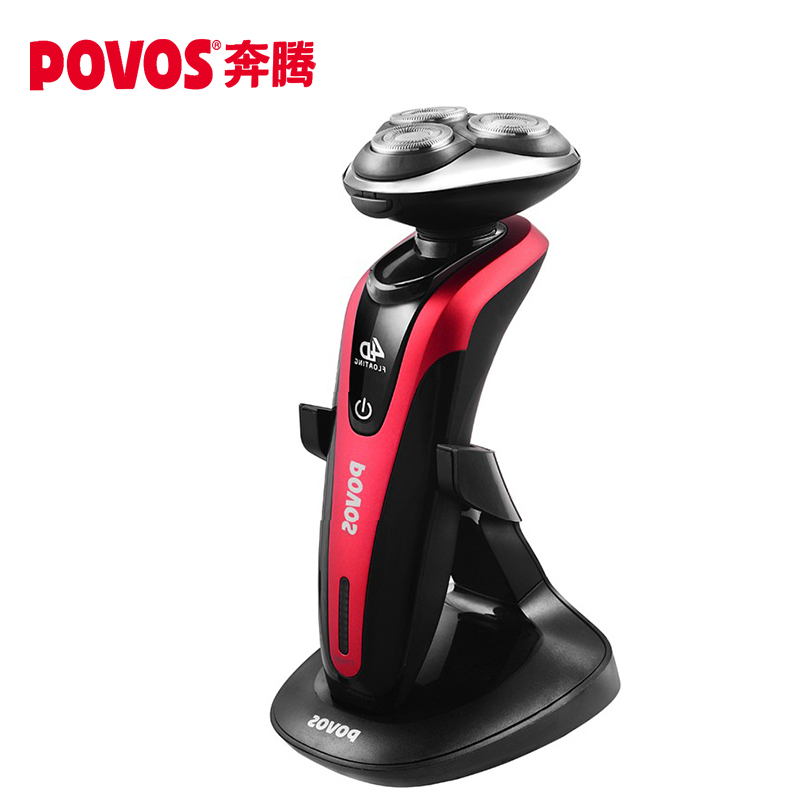 奔腾(POVOS)PQ9201男士电动剃须刀4D浮动刮胡刀全身水洗干湿双剃胡须刀剃胡刀须刨 红色