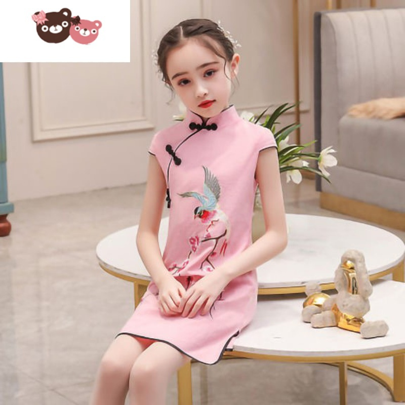 绿彩虹光4儿童装5小女孩旗袍裙6公主裙子8女童9礼服7连衣裙夏装10夏天