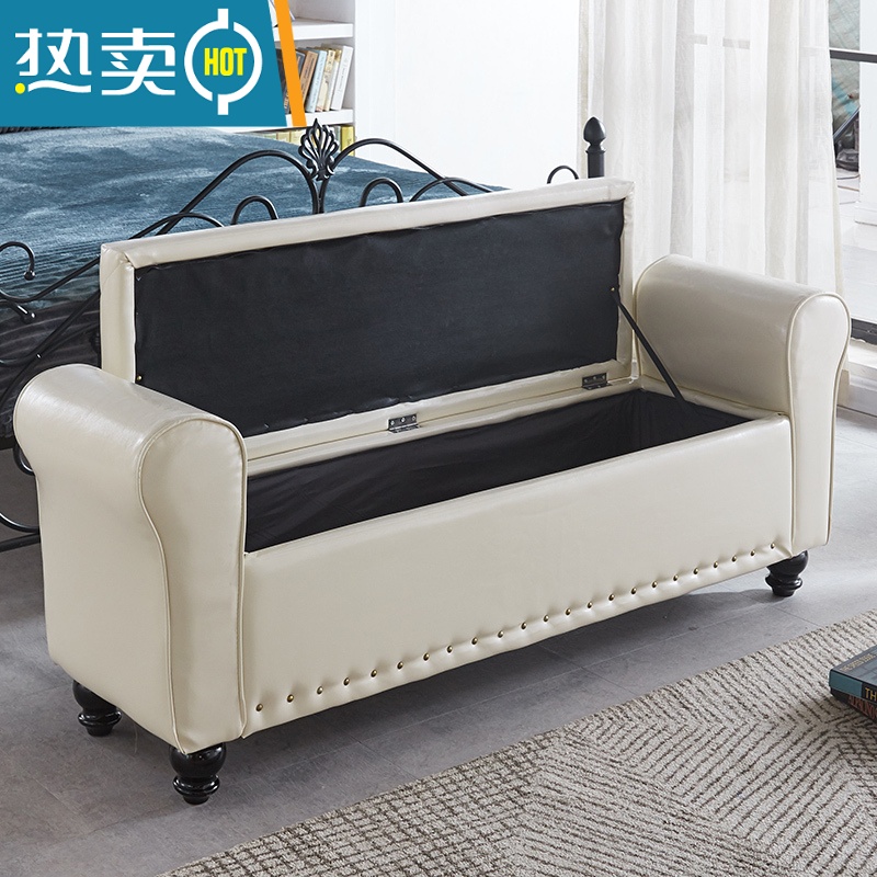 敬平家用换鞋凳储物长凳服装店沙发凳客厅多功能收纳床尾凳长方形卧室收纳凳高清大图