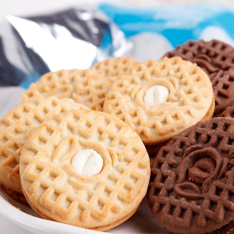 达能优冠夹心饼干香浓牛奶味/香滑巧克力味390g 小包装早餐零食0274