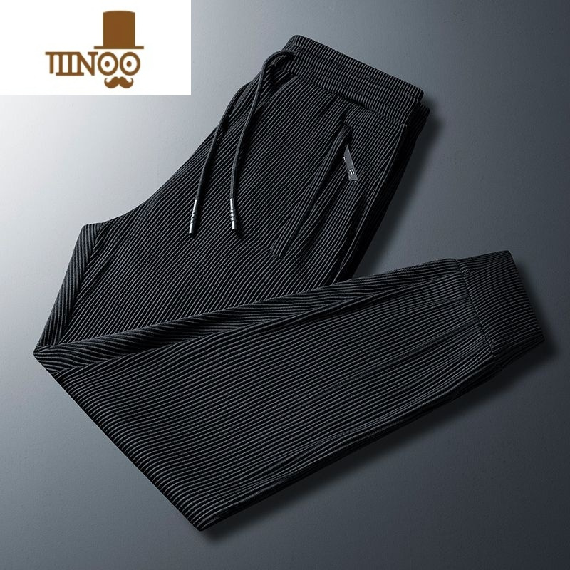 YANXU2023夏季新品!男女冰丝休闲裤直筒宽松垂感松紧腰束脚运动裤卫裤