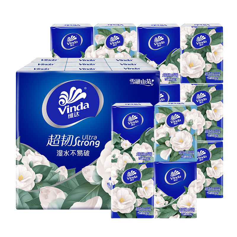 维达(Vinda)维达手帕纸山茶花香超韧36包提装纸手帕餐巾纸卫生纸超韧