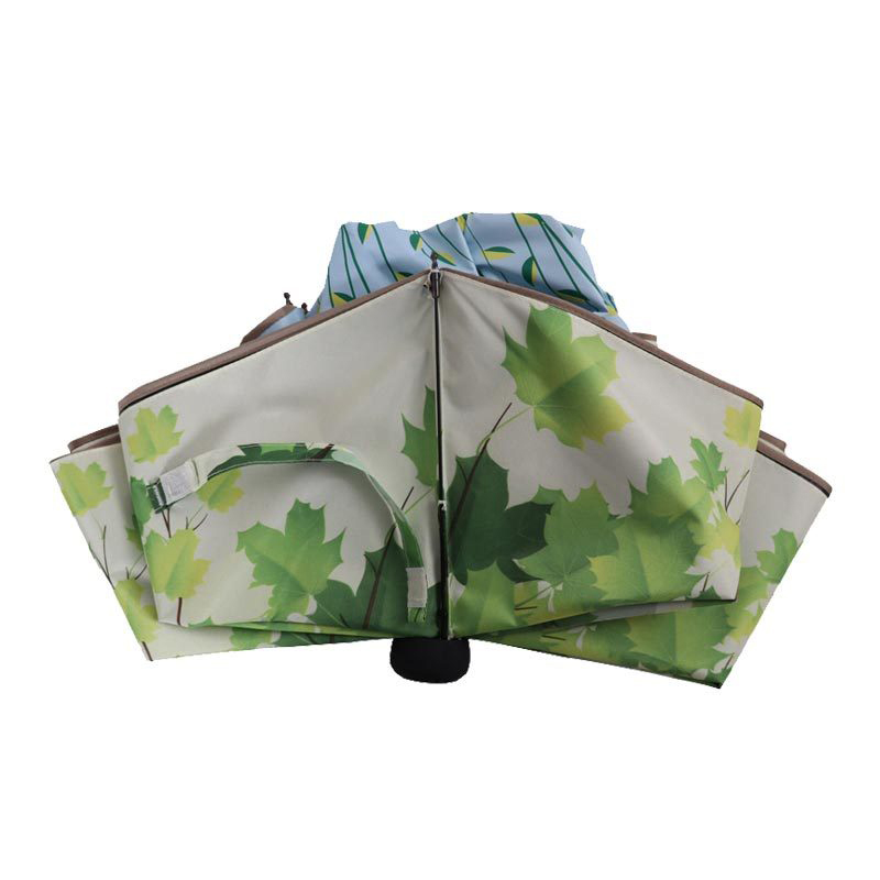 天堂伞 绿树成荫双层碰击黑胶三折晴雨伞 33379E高清大图