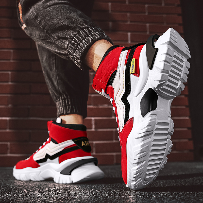 aj男鞋潮牌秋冬新高帮鞋子男空军一号潮鞋百搭休闲男生运动鞋增高