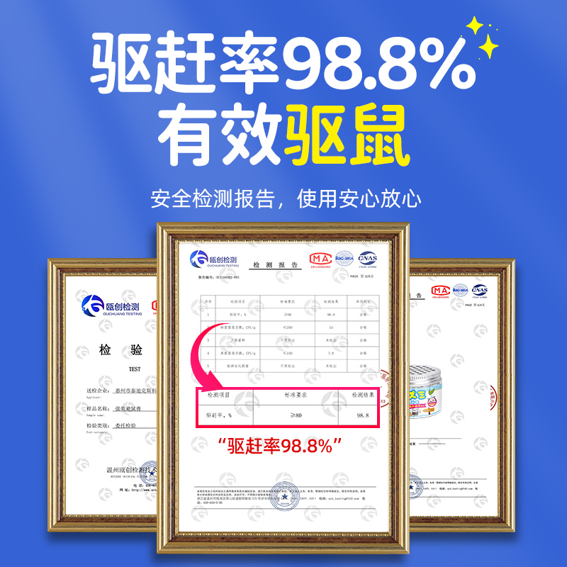 卡通避鼠膏-广口瓶-3瓶+老鼠趋避剂2瓶高清大图