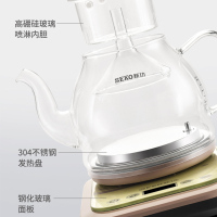 新功SEKO 喷淋智能电茶炉 醒茶煮茶器一体高硼硅玻璃茶具套装 N20香槟色