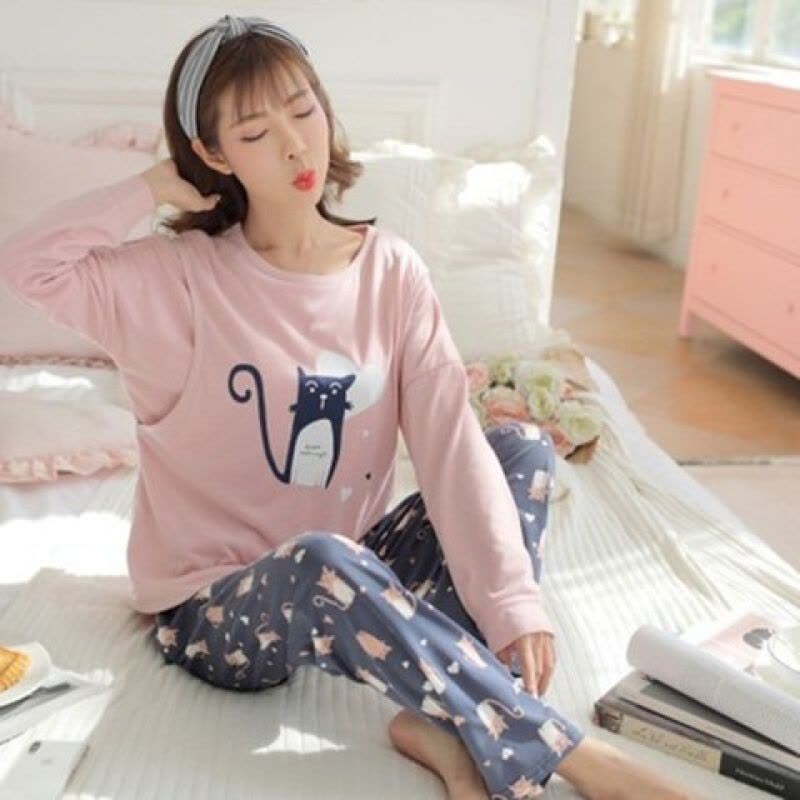 迪鲁奥(DILUAO)大码月子服孕妇睡衣棉布200斤加肥加大春秋季产后哺乳期夏天薄款图片