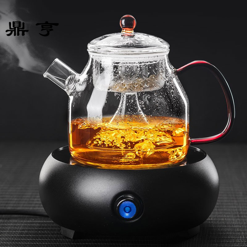 鼎亨耐热玻璃茶壶套装红茶茶具蒸茶器家用全自动蒸汽煮茶器泡茶