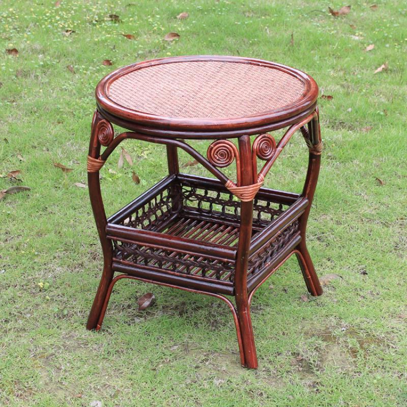 苏宁严选彤悦tongyue藤椅天然真藤茶几高档圆茶几阳台客厅圆小桌圆台