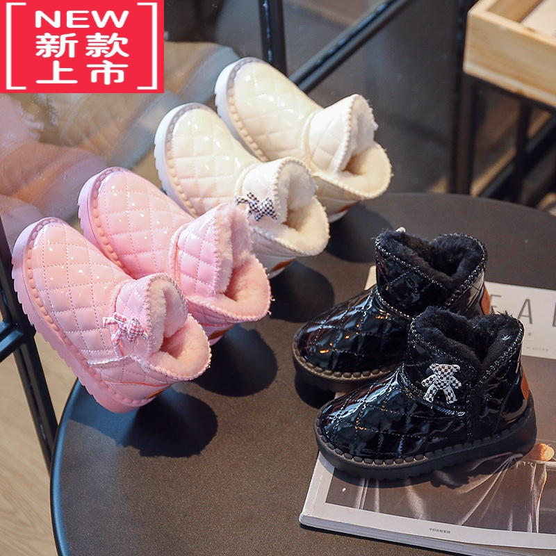 可莉允2022冬季新款儿童保暖靴小女生棉鞋防水加厚加绒大棉靴女童雪地靴