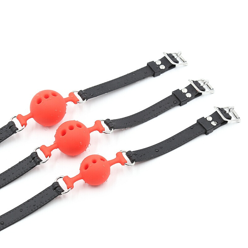 久爱(Jiuai)SM女用口球硅胶口塞情趣调教性工具口伽激情用具合欢 红色口球黑色带子中号高清大图