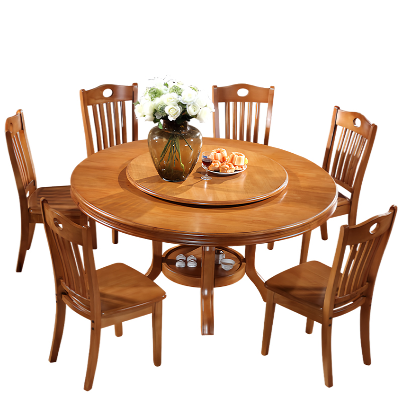 河洛伟业 实木圆餐桌高清大图
