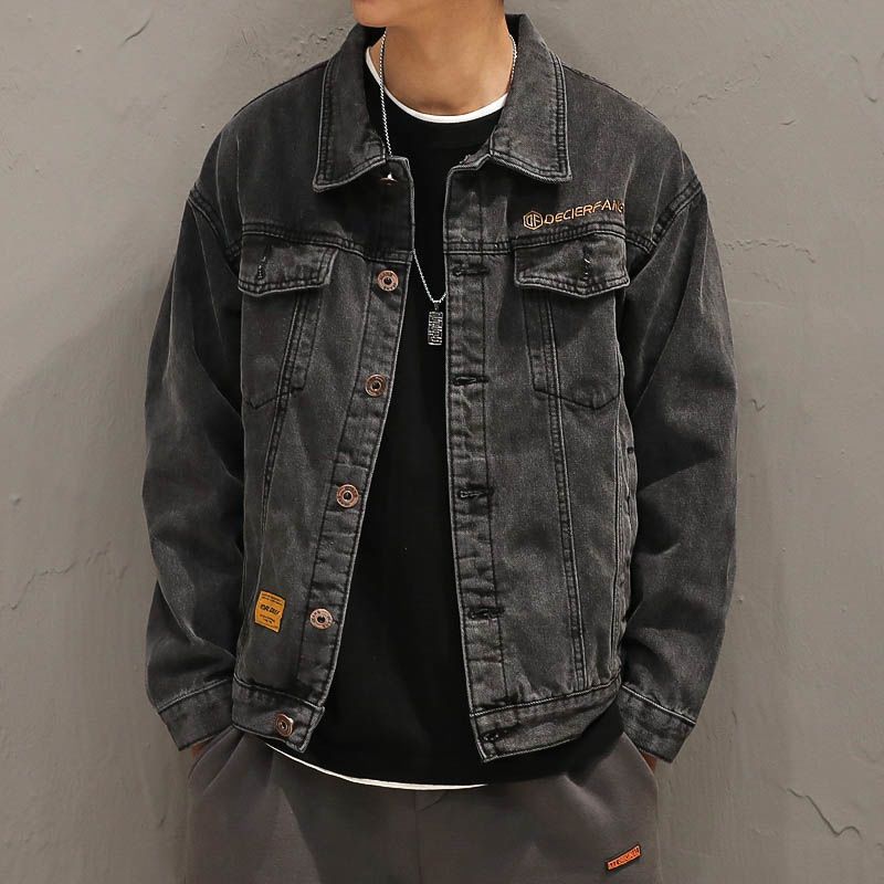 男士秋季外套男潮流帅气宽松牛仔外套男学生韩版牛仔衣褂子男衣服