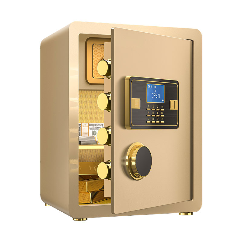 臻远ZY-NW-BXGS-21全钢实心保险柜办公防盗保险箱 高45cm金色电子款