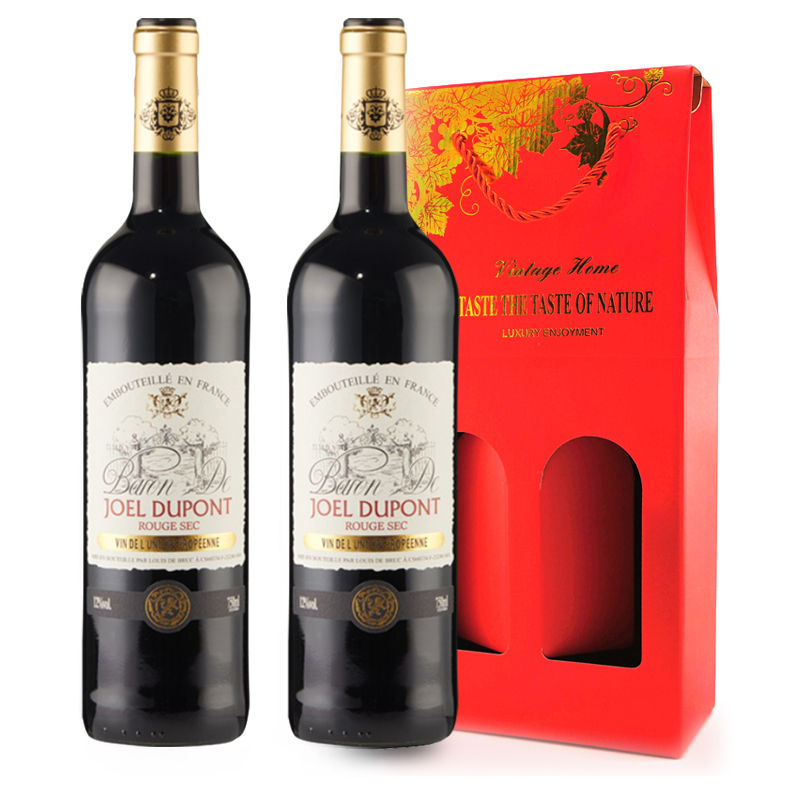 法国原瓶进口红酒 都彭城堡 干红葡萄酒[礼盒装]750ml*2瓶