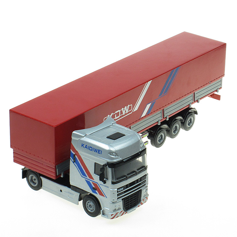 凯迪威1:50 斗篷式平板运输车 儿童仿真玩具 正品授权礼盒装625044