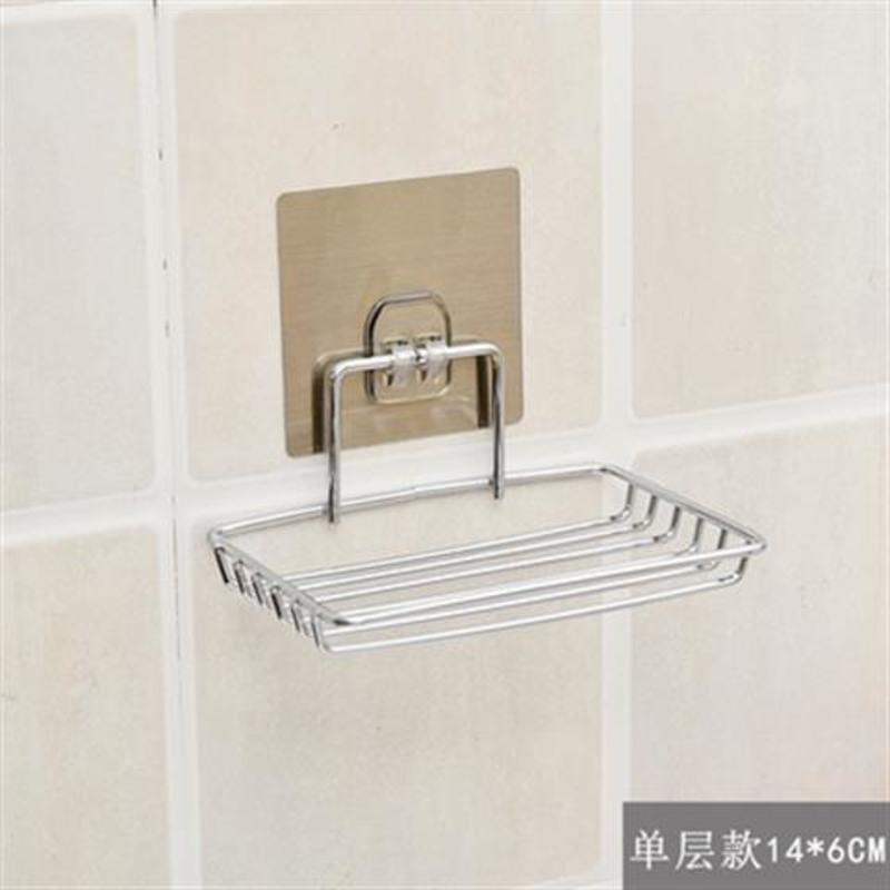 单层无钩款 不锈钢卫生间强力吸盘肥皂盒创意壁挂肥皂架沥水香皂盒吸盘多层