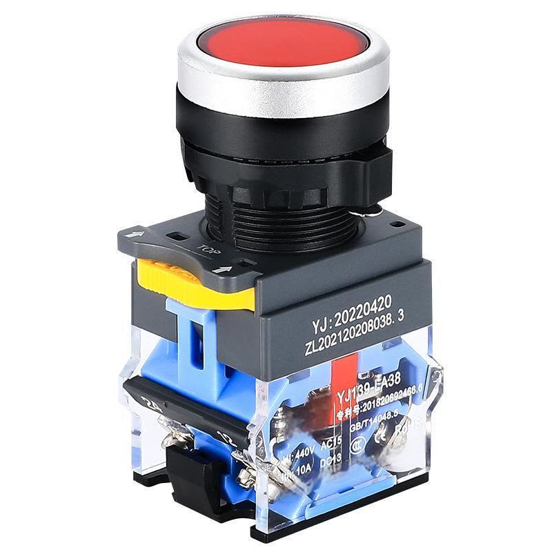 俊伟达按钮开关LA38-11BN自复位ZS自锁点动圆形电源启动停止22mm启动、停止按钮图片