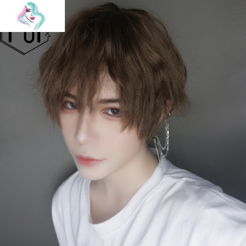 日常男款刘海短卷发韩版帅气男士短发自然逼真正太假发