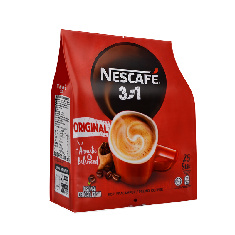 雀巢咖啡马来西亚进口三合一速溶咖啡粉25条*4袋原味高清大图
