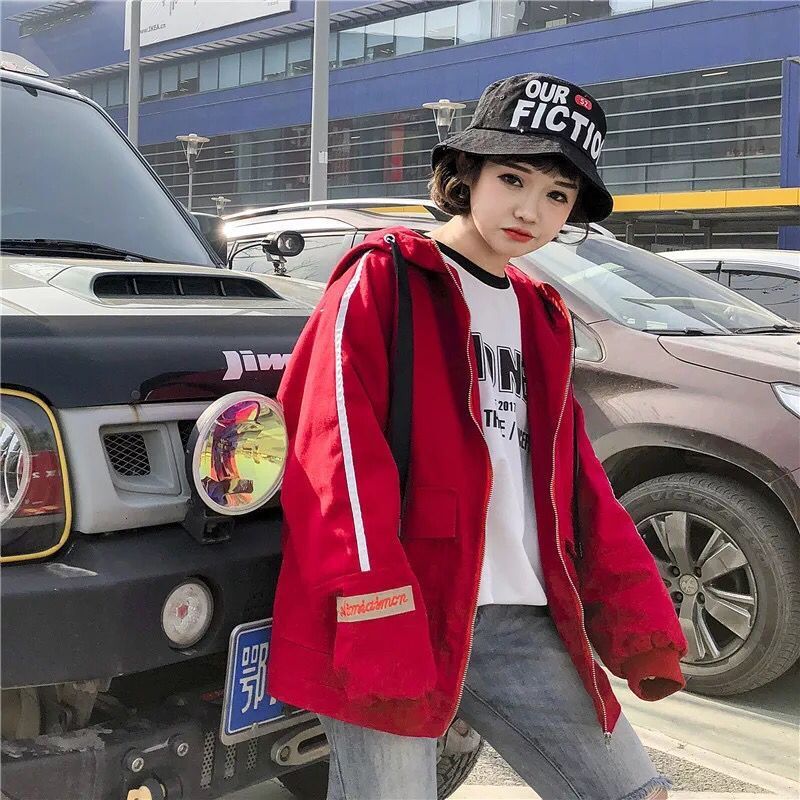 春装2018棒球服女韩版原宿学院风学生情侣贴布宽松bf短外套潮
