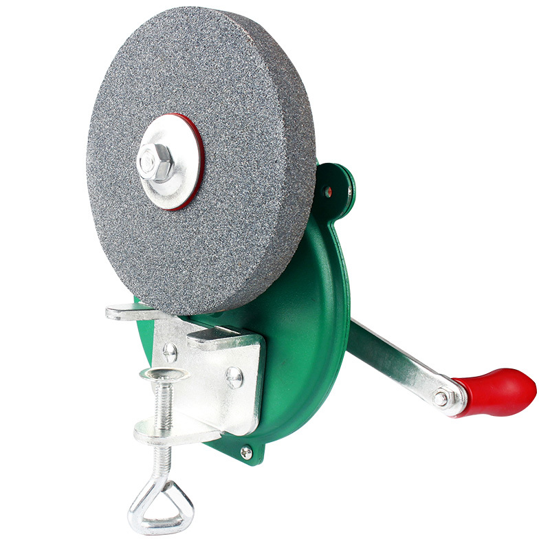 手摇砂轮机闪电客台式家用小型磨刀机工业级手动剪刀抛光机抛光轮