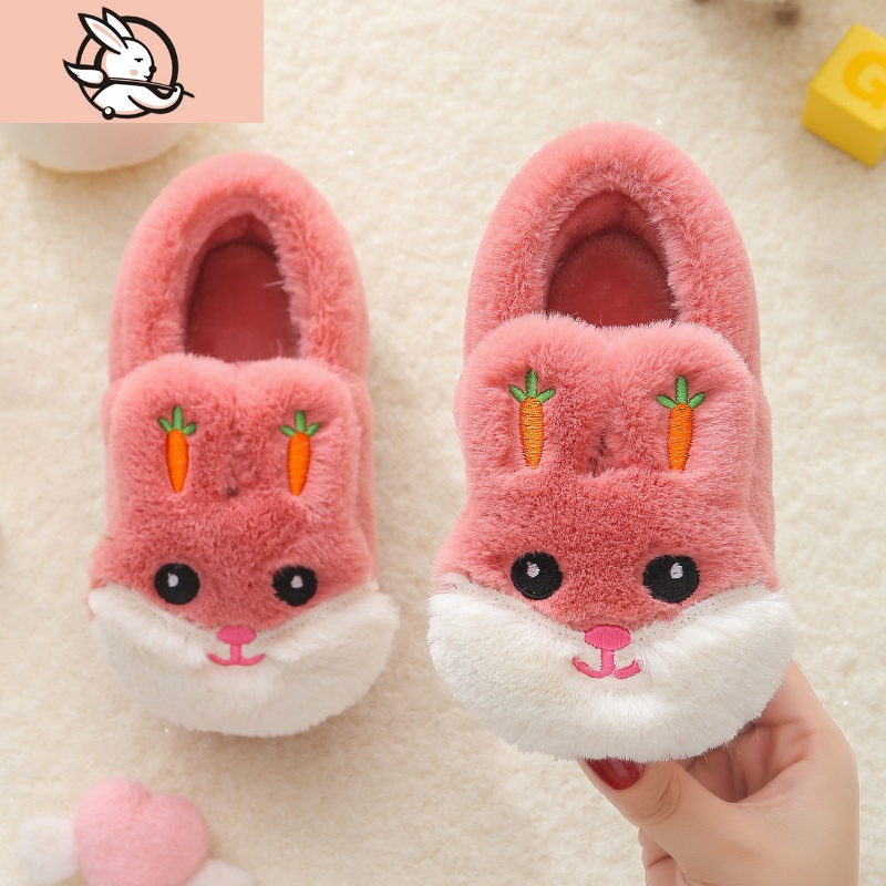 huayangtu儿童棉鞋冬季男女童可爱宝宝鞋小孩网红毛毛鞋包跟室内软底