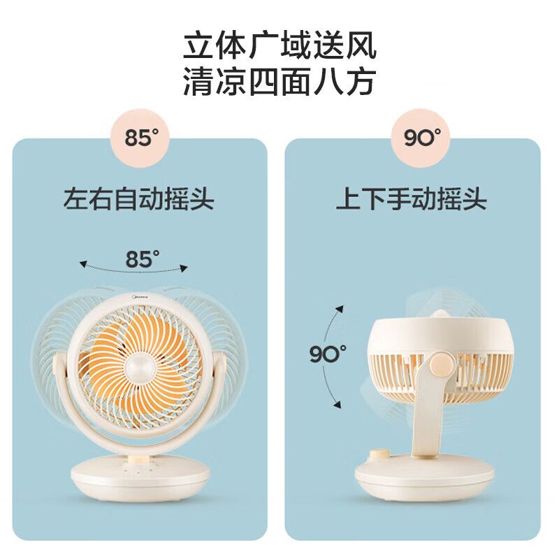 美的(Midea) GAF18AD 台式桌面风扇 电风扇 (计价单位:台) 米白色