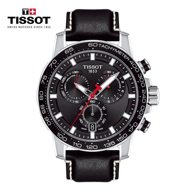 天梭(TISSOT)瑞士手表 速敢系列皮带炫酷黑盘独特大气男士石英表T125.617.16.051.00 礼物图片